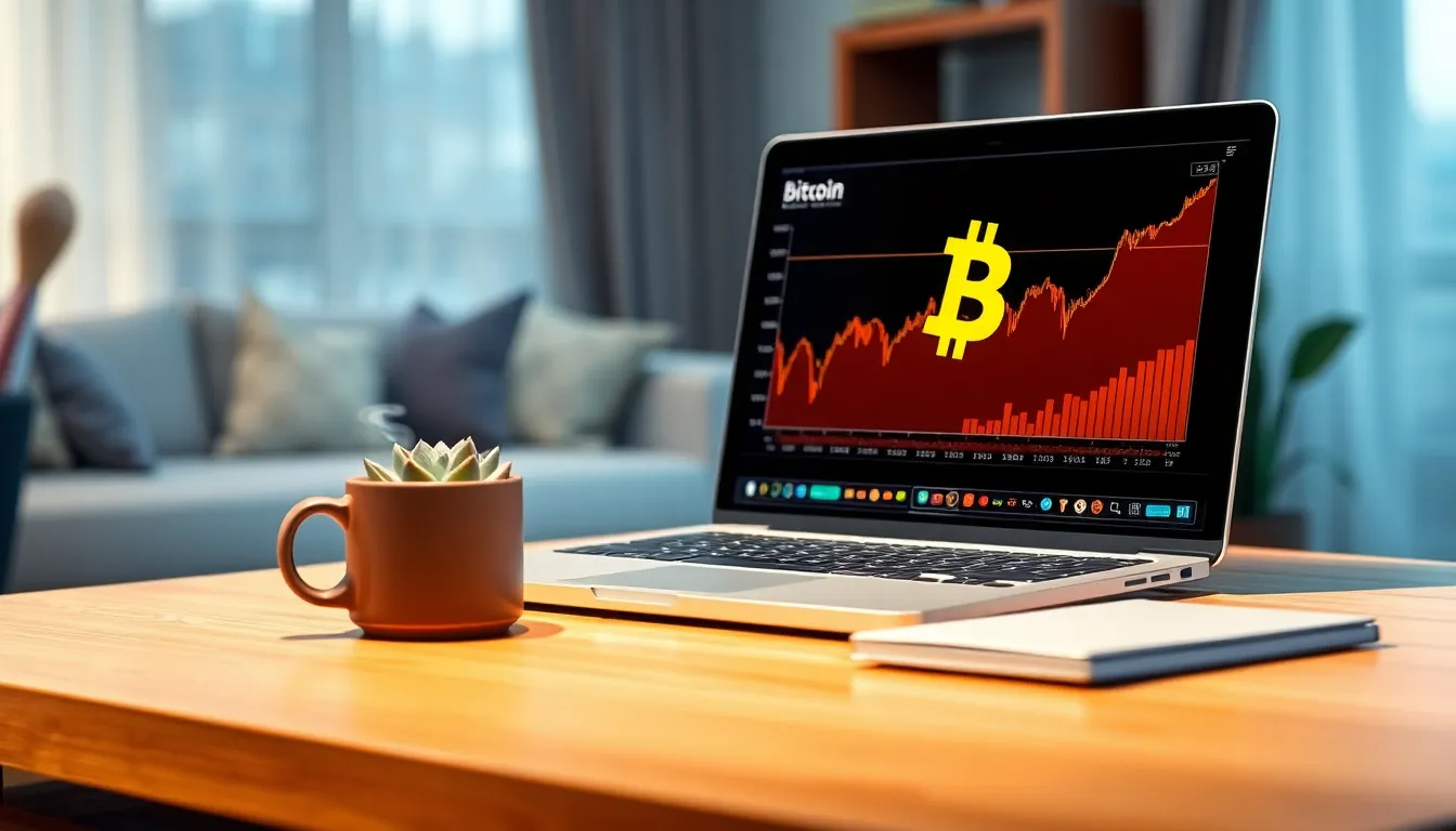 비트코인 투자를 위한 컴퓨터 화면
